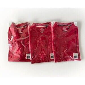 Girls Size 14/16 Plus Red Short Sleeve Uniform Interlock Polo Shirt Lot Of 3